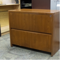 Maple 2 Drawer Lateral File Cabinet, Locking